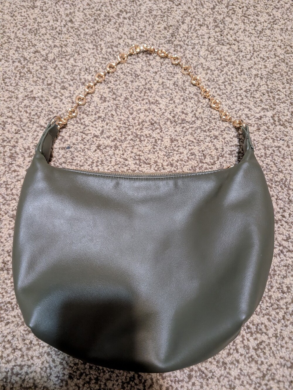 a new day Olive Green Shoulder Bag with Gold Chain